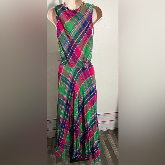 Polo Ralph Lauren Vibrant Plaid Maxi Wrap Dress - Picture 3 of 14